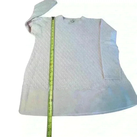 Cortland Park 100% Cashmere Cable Boat Neck Sweater Womens XL Soft Pink Color - Picture 4 of 7